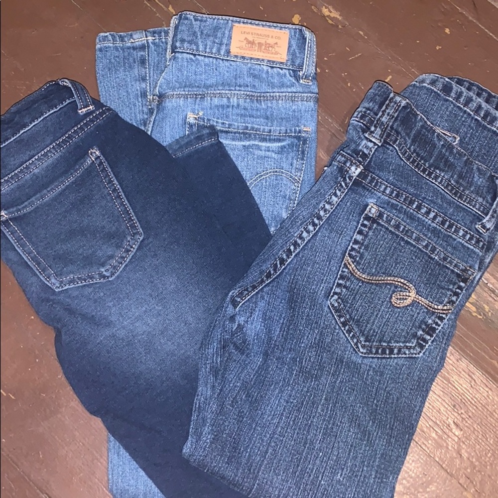 New lot of 3 pair girl jeans levi’s etc